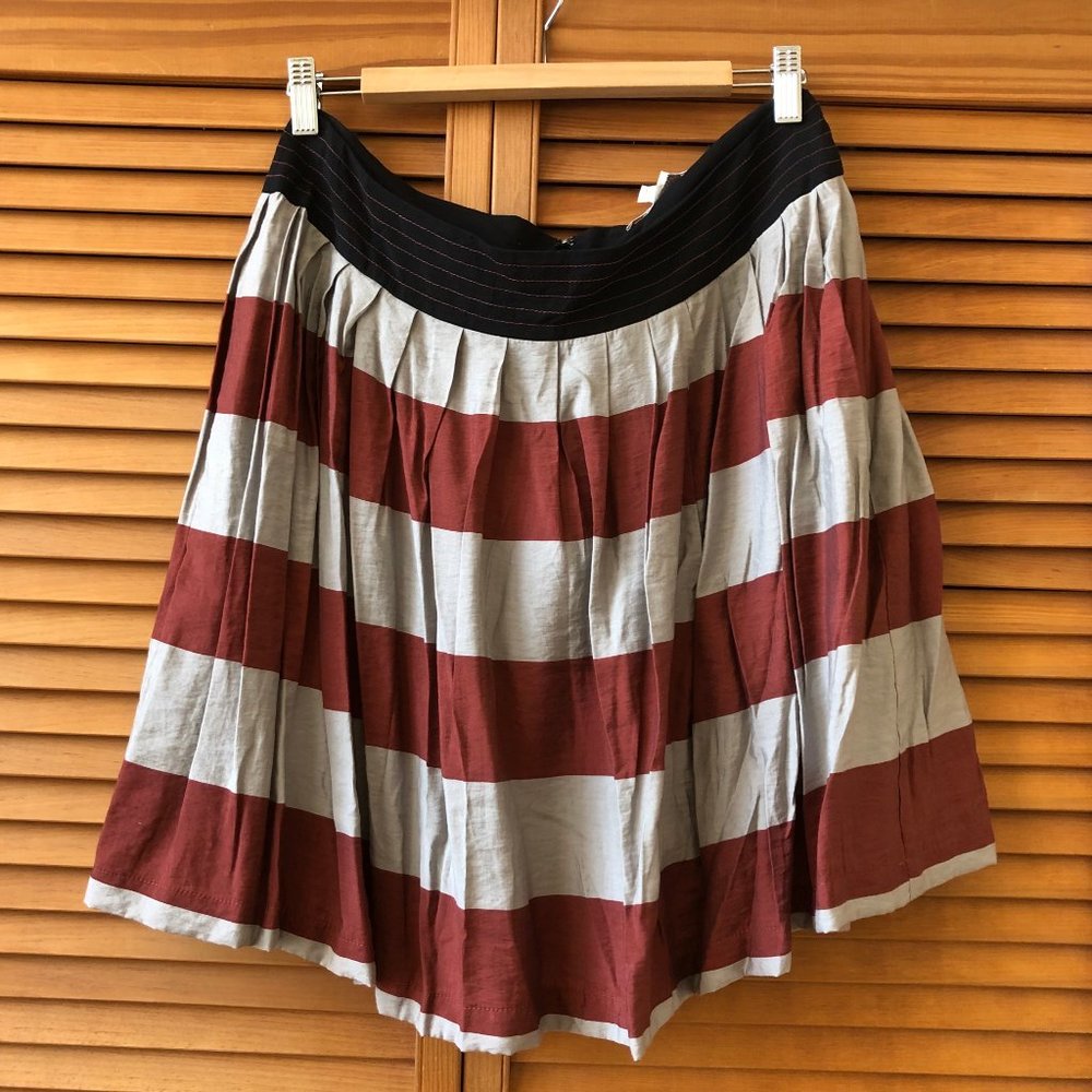 Corey Lynn Calter Striped Pleated skirt w/ pockets